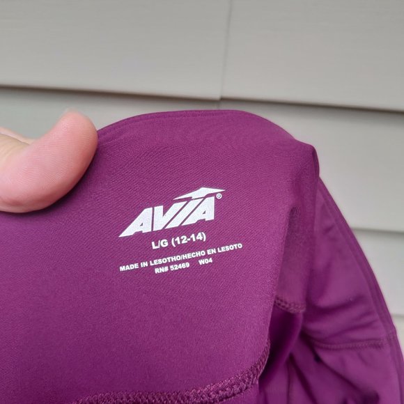 Avia 7/8 Purple Performance Leggings Fitness Flex-Tech Gym Yoga Workout - Picture 8 of 11